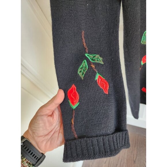 Vintage Jane Seymour Signatures 100% wool Embroidered Applique Coatigan Rare L - Picture 5 of 7